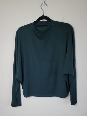 Express Cowl Neck Top NWT Green Long Sleeve Dolman Soft Size L